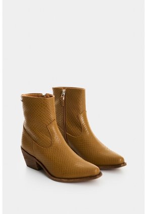 Botines De Cuero Grabado Para Mujer Mercurio Botines De Cuero Grabado Para Mujer Mercurio Miel 41 VÉLEZ
