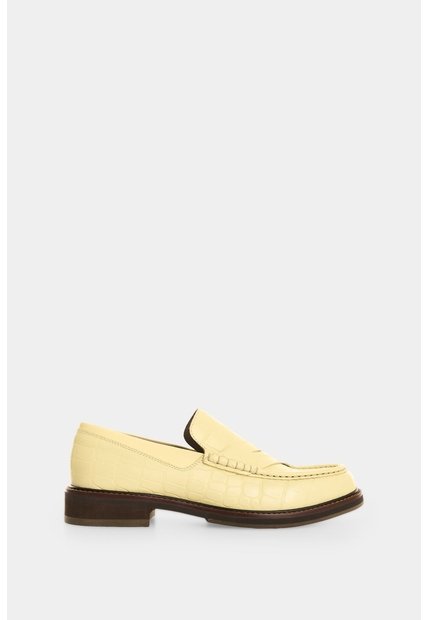 Mocasines En Cuero Croco Para Mujer Mocasines En Cuero Croco Para Mujer Amarillo 38 VÉLEZ