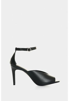 Sandalia Tacón Duna En Cuero Folia Para Mujer Peep Toe Sandalia Tacón Duna En Cuero Folia Para Mujer Peep Toe Negro 40 VÉLEZ
