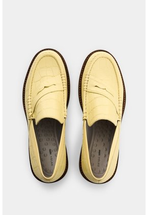 Mocasines En Cuero Croco Para Mujer Mocasines En Cuero Croco Para Mujer Amarillo 38 VÉLEZ