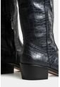 Botas Amapola De Cuero Grabado Con Placa Para Mujer Tacón Rústico Botas Amapola De Cuero Grabado Con Placa Para Mujer Tacón Rústico Negro 35 Vélez de Vélez