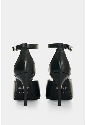 Sandalia Tacón Duna En Cuero Folia Para Mujer Peep Toe Sandalia Tacón Duna En Cuero Folia Para Mujer Peep Toe Negro 40 VÉLEZ