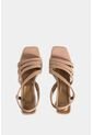 Sandalia Tacón Gobi De Cuero Liso Para Mujer Straps Sandalia Tacón Gobi De Cuero Liso Para Mujer Straps Arena 35 VÉLEZ de Vélez