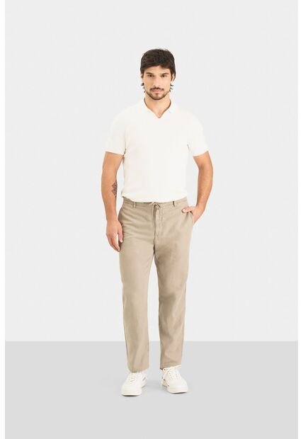 Pantalón Chino Regular Fit De Lino Para Hombre Casual Pantalón Chino Regular Fit De Lino Para Hombre Casual Arena 34 VÉLEZ