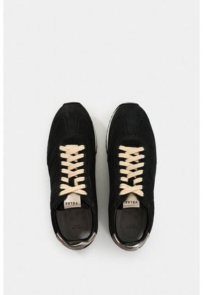 Tenis De Cuero Y Textil Para Mujer Flora Tenis De Cuero Y Textil Para Mujer Flora Negro 35 VÉLEZ