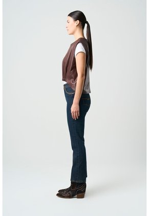 Camisa Iris De Cuero Para Mujer Elástico Delantero Camisa Iris De Cuero Para Mujer Elástico Delantero Cafe S VÉLEZ