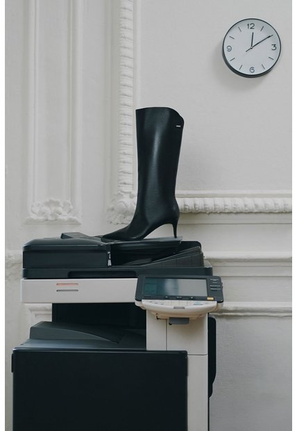 Botas De Tacón Lanceolata De Cuero Para Mujer Silueta Punta Botas De Tacón Lanceolata De Cuero Para Mujer Silueta Punta Negro 36 VÉLEZ