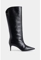 Botas De Tacón Lanceolata De Cuero Para Mujer Silueta Punta Botas De Tacón Lanceolata De Cuero Para Mujer Silueta Punta Negro 36 VÉLEZ de Vélez