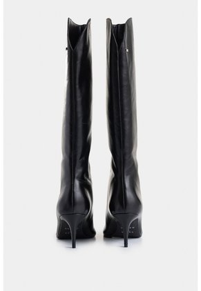 Botas De Tacón Lanceolata De Cuero Para Mujer Silueta Punta Botas De Tacón Lanceolata De Cuero Para Mujer Silueta Punta Negro 36 VÉLEZ