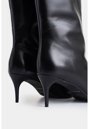 Botas De Tacón Lanceolata De Cuero Para Mujer Silueta Punta Botas De Tacón Lanceolata De Cuero Para Mujer Silueta Punta Negro 36 VÉLEZ