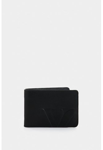 Billetera Alden De Cuero Para Hombre Monogram Billetera Alden De Cuero Para Hombre Monogram Negro VÉLEZ Vélez