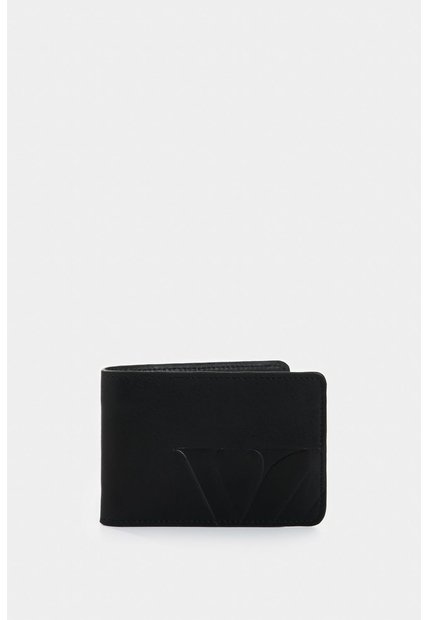 Billetera Alden De Cuero Para Hombre Monogram Billetera Alden De Cuero Para Hombre Monogram Negro VÉLEZ