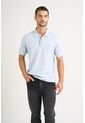 Polo Para Hombre Semi Fit Detalle Jacquard Polo Para Hombre Semi Fit Detalle Jacquard Azul Claro M VÉLEZ de Vélez