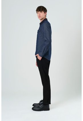 Sobrecamisa Alcor Manga Larga De Algodón Para Hombre Detalles Cuero Sobrecamisa Alcor Manga Larga De Algodón Para Hombre Detalles Cuero Azul Oscuro L VÉLEZ
