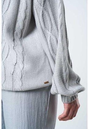 Sweater Tejido Layla Para Mujer Efecto Resinado Sweater Tejido Layla Para Mujer Efecto Resinado Gris L VÉLEZ