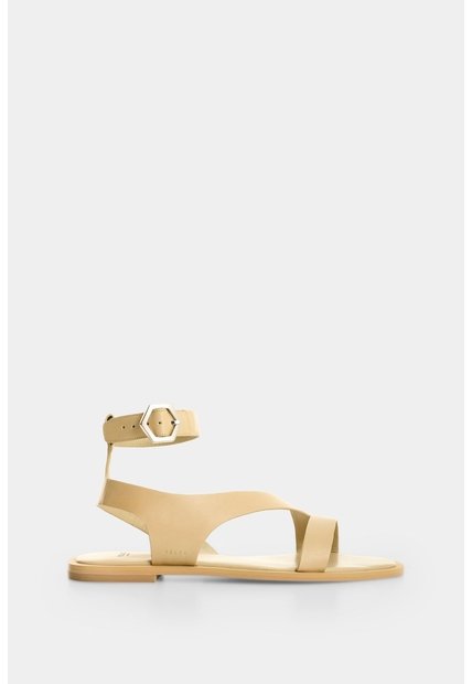 Sandalia Plana En Cuero Con Taches Para Mujer Soren 2.0 Sandalia Plana En Cuero Con Taches Para Mujer Soren 2.0 Crema 41 VÉLEZ