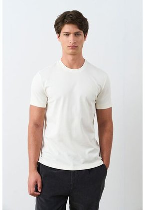 Camiseta Micropima Arizona Para Hombre Semi Ajustada Camiseta Micropima Arizona Para Hombre Semi Ajustada Crema L VÉLEZ