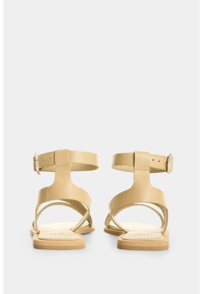 Sandalia Plana En Cuero Con Taches Para Mujer Soren 2.0 Sandalia Plana En Cuero Con Taches Para Mujer Soren 2.0 Crema 41 VÉLEZ