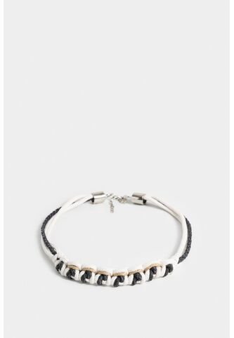 Collar Malaquita De Cuero Y Algodón Para Mujer Trenzado Collar Malaquita De Cuero Y Algodón Para Mujer Trenzado Azul VÉLEZ Vélez