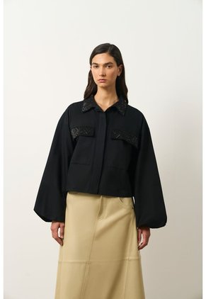 Chaqueta Senda Trucker Para Mujer Oversized Chaqueta Senda Trucker Para Mujer Oversized Negro XXL VÉLEZ