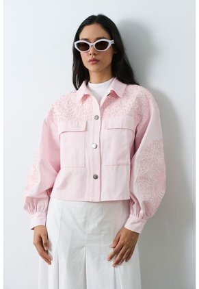 Chaqueta Aguamarina De Tela Para Mujer Bordados En Gamuza Chaqueta Aguamarina De Tela Para Mujer Bordados En Gamuza Rosado XS VÉLEZ