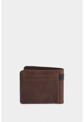 Billetera De Cuero Leather Contrastes Cafe Billetera De Cuero Leather Contrastes Cafe VÉLEZ