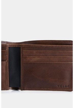 Billetera De Cuero Leather Contrastes Cafe Billetera De Cuero Leather Contrastes Cafe VÉLEZ