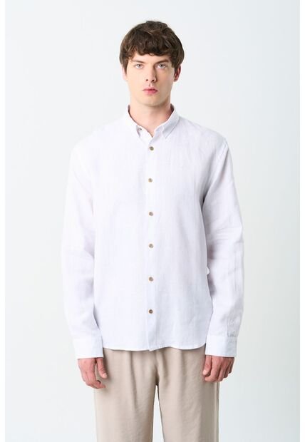 Camisa Manga Larga Semi Fitted Para Hombre Roma Camisa Manga Larga Semi Fitted Para Hombre Roma Blanco XL VÉLEZ