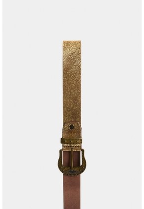 Cinturón Amaru Unifaz En Cuero Folia Para Mujer Cinturón Amaru Unifaz En Cuero Folia Para Mujer Dorado L VÉLEZ