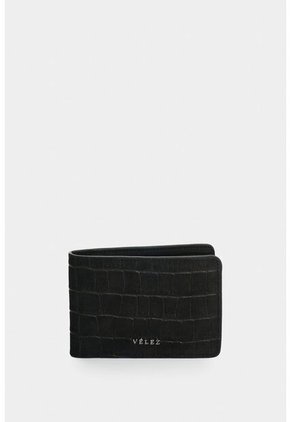 Billetera En Cuero Nobuck Croco Para Hombre Tessa 2.0 Billetera En Cuero Nobuck Croco Para Hombre Tessa 2.0 Negro VÉLEZ