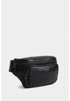 Riñonera Brunei 2 De Cuero Para Hombre Con Acabado Espazolado Riñonera Brunei 2 De Cuero Para Hombre Con Acabado Espazolado Negro VÉLEZ