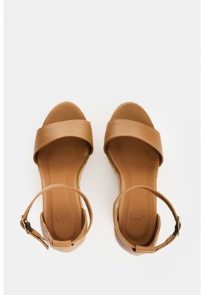 Sandalia Plataforma Dunas En Cuero Y Yute Para Mujer Sandalia Plataforma Dunas En Cuero Y Yute Para Mujer Miel 34 VÉLEZ