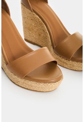 Sandalia Plataforma Dunas En Cuero Y Yute Para Mujer Sandalia Plataforma Dunas En Cuero Y Yute Para Mujer Miel 34 VÉLEZ