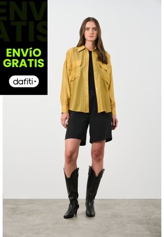 Camisa Manga Larga Para Mujer Pearl Camisa Manga Larga Para Mujer Pearl Mostaza S VÉLEZ Vélez