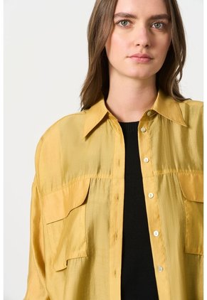 Camisa Manga Larga Para Mujer Pearl Camisa Manga Larga Para Mujer Pearl Mostaza S VÉLEZ