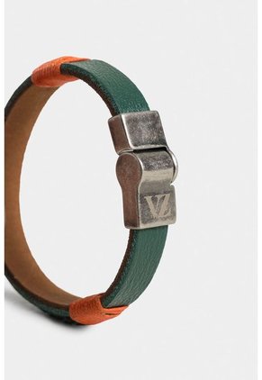 Manilla Aqua De Cuero Para Hombre Placa Metálica Manilla Aqua De Cuero Para Hombre Placa Metálica Azul Aguamarina Vélez