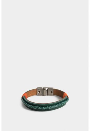 Manilla Aqua De Cuero Para Hombre Placa Metálica Manilla Aqua De Cuero Para Hombre Placa Metálica Azul Aguamarina Vélez