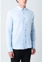 Camisa Manga Larga En Lino Para Hombre Silueta Semi Ajustada Camisa Manga Larga En Lino Para Hombre Silueta Semi Ajustada Azul Claro XL VÉLEZ de Vélez