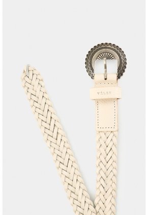 Cinturón Unifaz Trenzado En Cuero Para Mujer Anam Cinturón Unifaz Trenzado En Cuero Para Mujer Anam Crema XL VÉLEZ