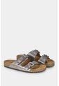Sandalias Planas De Cuero Folia Para Mujer Hebillas Tipo Concho Sandalias Planas De Cuero Folia Para Mujer Hebillas Tipo Concho Gris Pistola 37 Vélez de Vélez