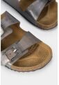 Sandalias Planas De Cuero Folia Para Mujer Hebillas Tipo Concho Sandalias Planas De Cuero Folia Para Mujer Hebillas Tipo Concho Gris Pistola 37 Vélez de Vélez