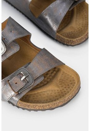 Sandalias Planas De Cuero Folia Para Mujer Hebillas Tipo Concho Sandalias Planas De Cuero Folia Para Mujer Hebillas Tipo Concho Gris Pistola 37 Vélez