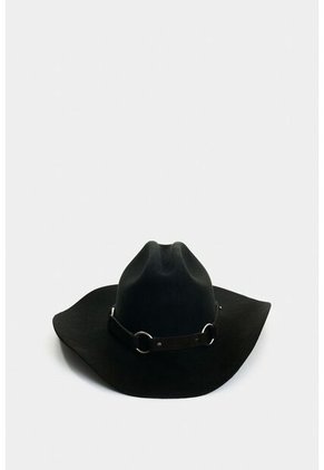 Banda Para Sombrero Ring De Gamuza Para Mujer Detalles Metálicos Banda Para Sombrero Ring De Gamuza Para Mujer Detalles Metálicos Negro VÉLEZ