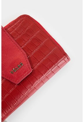 Billetera Hiedra De Cuero Para Mujer Grabado Billetera Hiedra De Cuero Para Mujer Grabado Rojo VÉLEZ