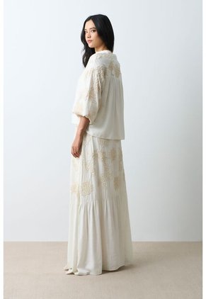 Falda Maxi Con Recogidos Para Mujer Bruma Falda Maxi Con Recogidos Para Mujer Bruma Crema 14 VÉLEZ