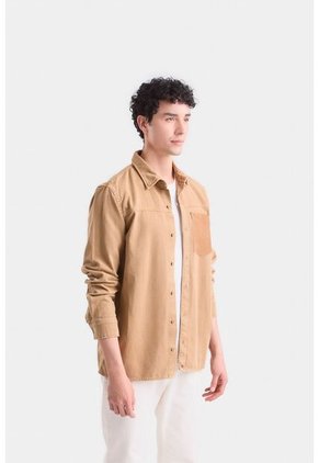 Sobrecamisa Duna Manga Larga De Algodón Para Hombre Bolsillo En Cuero Sobrecamisa Duna Manga Larga De Algodón Para Hombre Bolsillo En Cuero Kaky L VÉLEZ