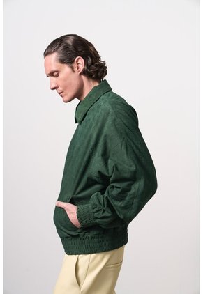 Chaqueta Bomber En Gamuza Croco Para Hombre Chaqueta Bomber En Gamuza Croco Para Hombre Verde Oliva XXL VÉLEZ