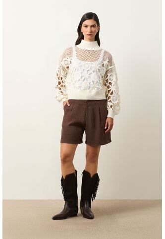 Sweater Oversize Cuello Alto En Algodón Para Mujer Runas Sweater Oversize Cuello Alto En Algodón Para Mujer Runas Crema M VÉLEZ Vélez