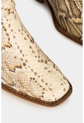 Botines Tacón Texano De Cuero Para Mujer Folia Pitón Botines Tacón Texano De Cuero Para Mujer Folia Pitón Beige 35 Vélez