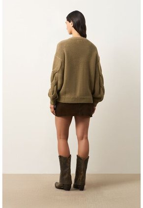 Cárdigan En Lana Para Mujer Alba Cárdigan En Lana Para Mujer Alba Verde Oliva XL VÉLEZ